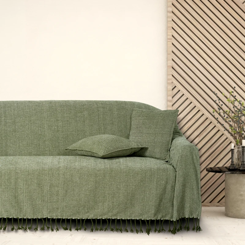 Das Home Ριχτάρι Chenille Τριθέσιος 180x300εκ. Throws Line 0273 Olive Das Home (Ύφασμα: Chenille, Χρώμα: Λαδί) - Das Home - 420618300273