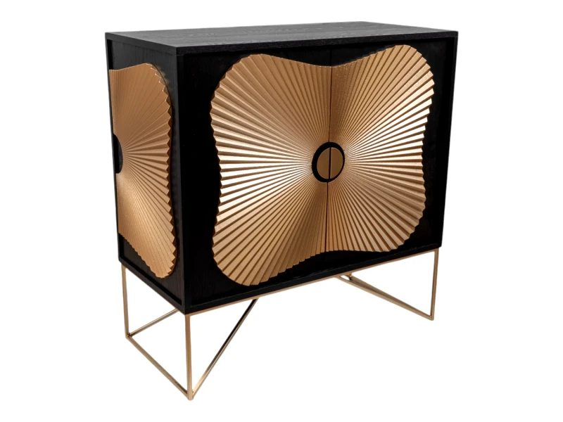 ZEN COLLECTION Μπουφές Mdf Μαύρος-Χρυσός 78,5x38x80εκ. Zen Collection 24.39.51285 (Υλικό: Mdf, Χρώμα: Μαύρο) - ZEN COLLECTION - 24.39.51285