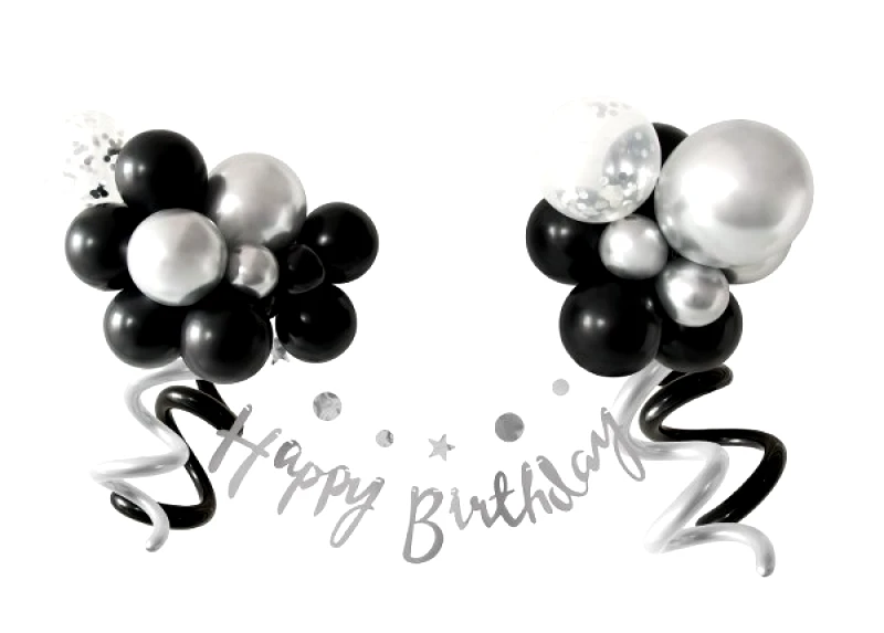 24home.gr Σετ Μπαλόνια 31τμχ Happy Birthday Μαύρο-Ασημί 2437404 (Χρώμα: Μαύρο) - 24home.gr - 2437404