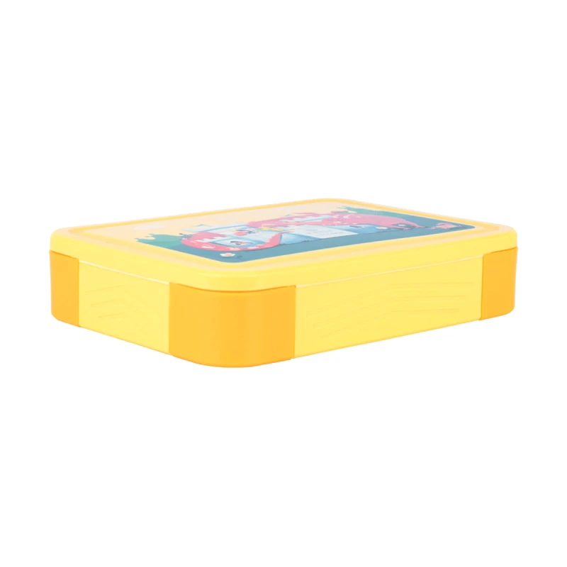 estia Φαγητοδοχείο Παιδικό 5 Θέσεων Πλαστικό Με Πιρούνι & Κουτάλι 1330ml-22,8x16,8x4,5εκ. Fortress Dragon Save The Aegean Estia 01-33415 (Υλικό: Πλαστικό, Χρώμα: Κίτρινο ) - estia - 01-33415