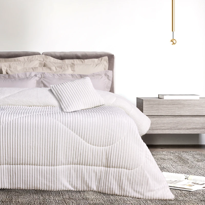 Das Home Κουβερτοπάπλωμα Fleece-Sherpa Μονό 160x220εκ. Blankets 1364 White Das Home (Ύφασμα: Polyester, Χρώμα: Λευκό) - Das Home - 421910101364