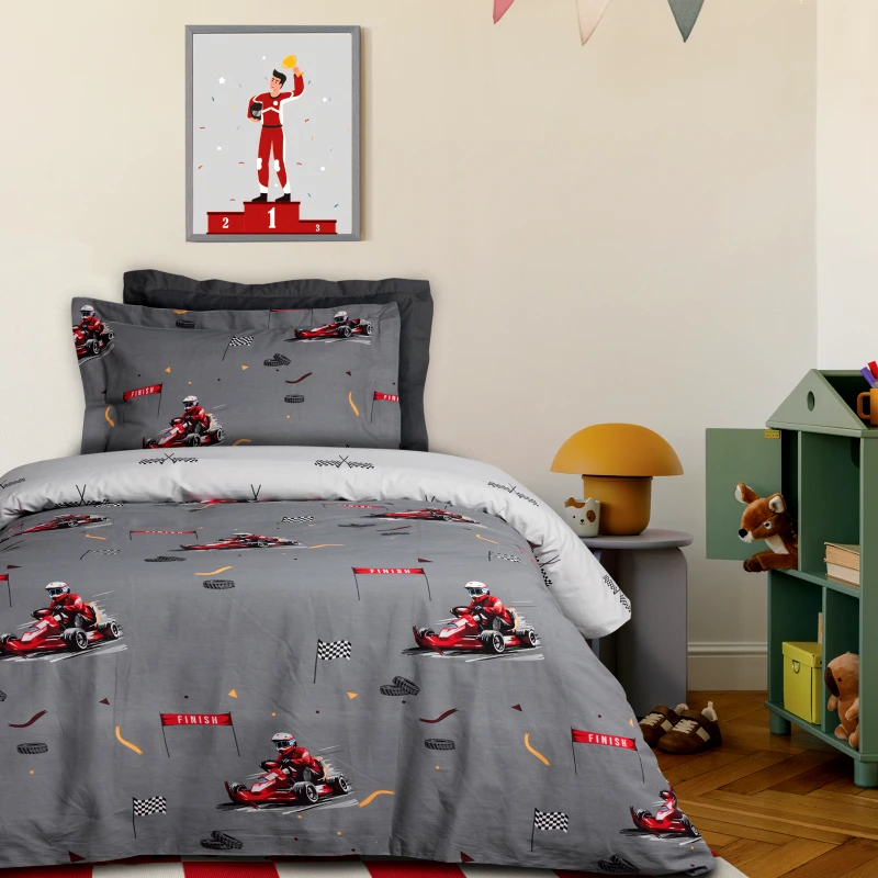 DAS KIDS Σετ Παπλωματοθήκη Βαμβακερή Μονή 160x240εκ. Kid Line 4976 Grey Das Kids (Ύφασμα: Βαμβάκι 100%, Χρώμα: Γκρι) - DAS KIDS - 406009104976