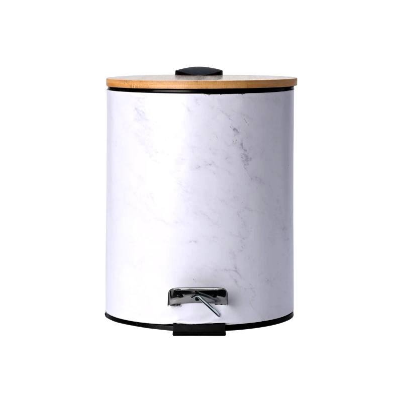 estia Καλάθι Απορριμάτων Μεταλλικό-Bamboo Marble Estia 5lt 02-22020 (Υλικό: Μεταλλικό, Χρώμα: Λευκό) - estia - 02-22020