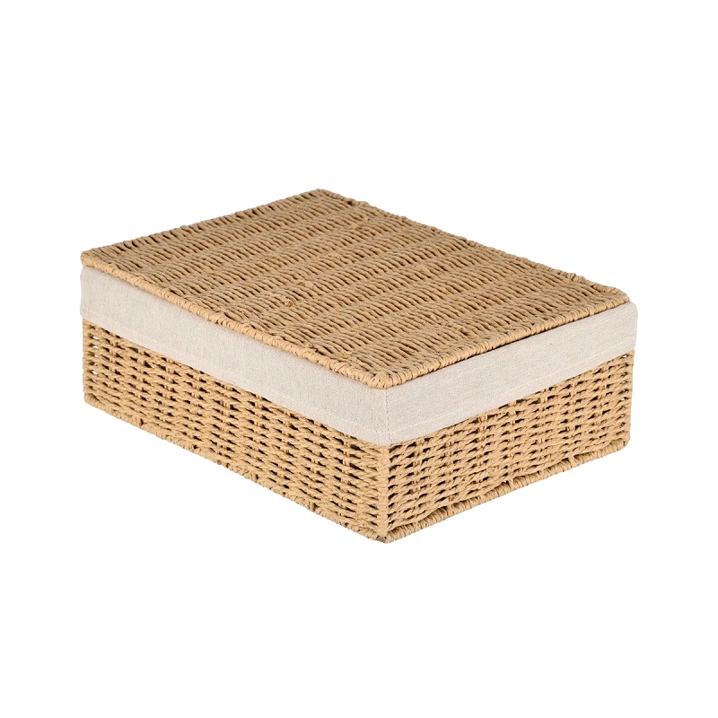 estia Κουτί Οργάνωσης Μπάνιου Με Καπάκι Paper Rope Botanica Estia 36x27x13εκ. 02-18733 (Υλικό: Paper Rope) - estia - 02-18733