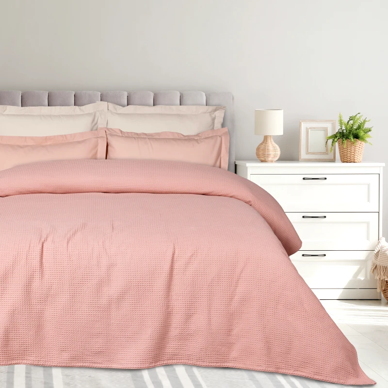 Das Home Κουβέρτα Polycotton Πικέ King 240x260εκ. Blanket 0494 Nude Das Home (Ύφασμα: 90%Βαμβάκι-10%Polyester, Χρώμα: Nude, Μέγεθος: King Size) - Das Home - 420577730494