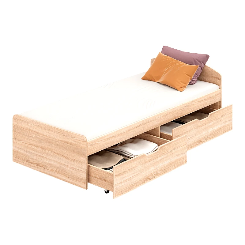 PAKO WORLD Κρεβάτι Regan pakoworld με συρτάρια σε oak απόχρωση 90x200εκ - PAKO WORLD - 184-000117