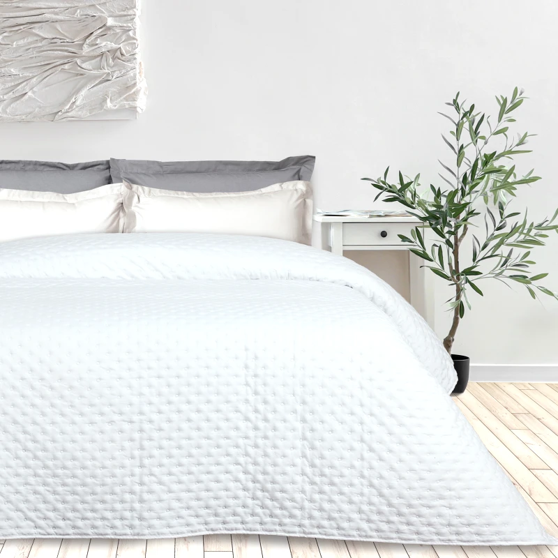 Das Home Κουβερλί Microfiber Μονό 160x240εκ. Happy 9658 White Das Home (Ύφασμα: Microfiber, Χρώμα: Λευκό, Μέγεθος: Μονά) - Das Home - 402080109658