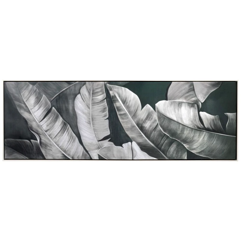 Iliadis Πίνακας Καμβάς Banana Leaves Με Λευκή Κορνίζα 40x120εκ. iliadis 92736 (Ύφασμα: Καμβάς, Χρώμα: Λευκό) - Iliadis - il_92736