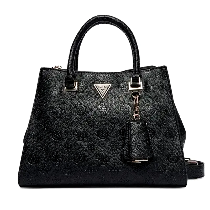 GUESS GUESS CRESIDIA II SOCIETY SATCHEL ΤΣΑΝΤΑ ΓΥΝΑΙΚΕΙΟ HWPD9888070 BLACK LOGO
