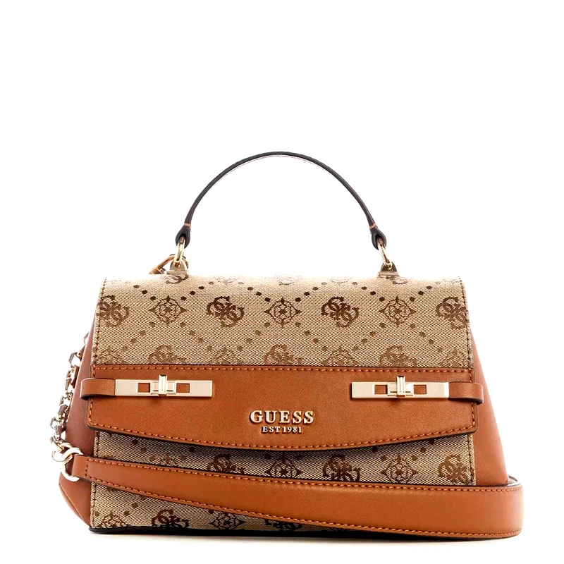 GUESS GUESS MELINDA LOGO TOP HANDLE FLAP ΤΣΑΝΤΑ ΓΥΝΑΙΚΕΙΟ HWJP9902200 LATTE LOGO