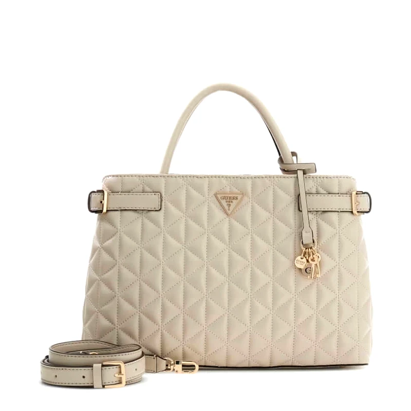GUESS GUESS PAISLEIGH GIRLFRIEND SATCHEL ΤΣΑΝΤΑ ΓΥΝΑΙΚΕΙΟ HWQG9883060 LIGHT TAUPE