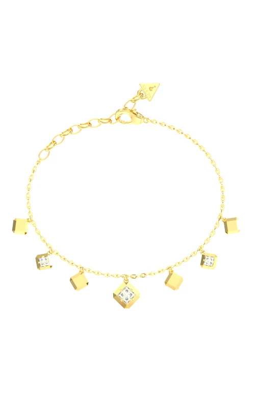 GUESS GUESS STEEL ACE OF DIAMONDS JUBB06179JWYGL Βραχιόλι Χρυσό Με Κρεμαστά Με Πέτρες