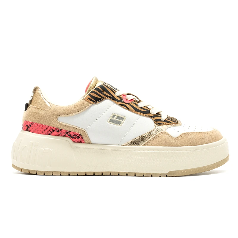 D.FRANKLIN D.FRANKLIN ΓΥΝΑΙΚΕΙΟ SNEAKER COURT STICH DFSH321097 BEIGE / MULTI