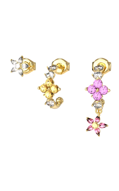 GUESS GUESS STEEL SECRET GARDEN JUBE06035JWYGMCT/U Σκουλαρίκια Χρυσά Με Πέτρες Σε Κουτάκι