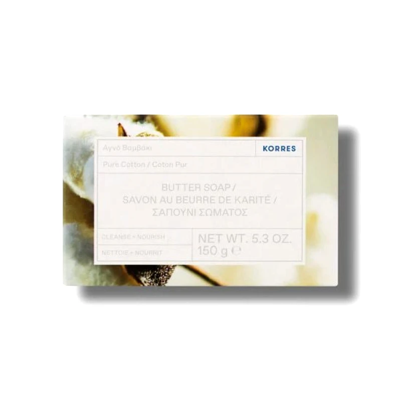 KORRES KORRES Pure Cotton Butter Soap Σαπούνι Βουτύρου Σώματος Αγνό Βαμβάκι 150gr