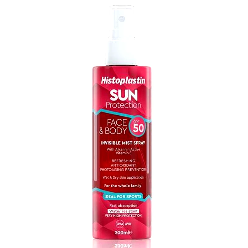 HISTOPLASTIN HISTOPLASTIN Δροσερό Αόρατο Mist Spray Για Αντηλιακή Προστασία Προσώπου & Σώματος 200ml