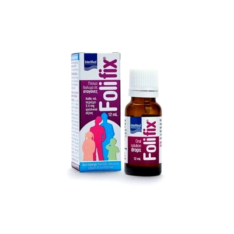 INTERMED INTERMED Folifix Πόσιμο Διάλυμα Φυλλικού Οξέος Σε Σταγόνες 12ml