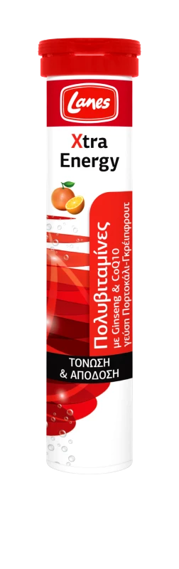 LANES Xtra Energy Grapefruit 20 Αναβράζοντα Δισκία φωτογραφία