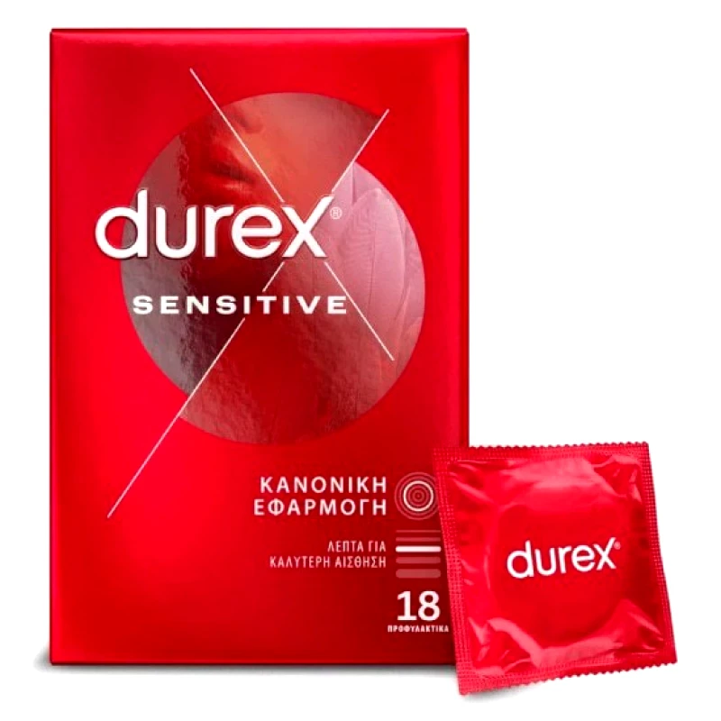 DUREX DUREX Sensitive Λεπτά Προφυλακτικά 18 Τεμάχια