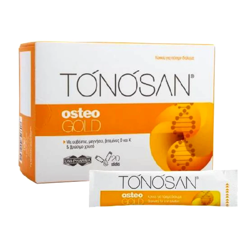 UNI-PHARMA UNI-PHARMA Tonosan Συμπλήρωμα Διατροφής Για Την Ενίσχυση Των Οστών 20 Φακελίσκοι