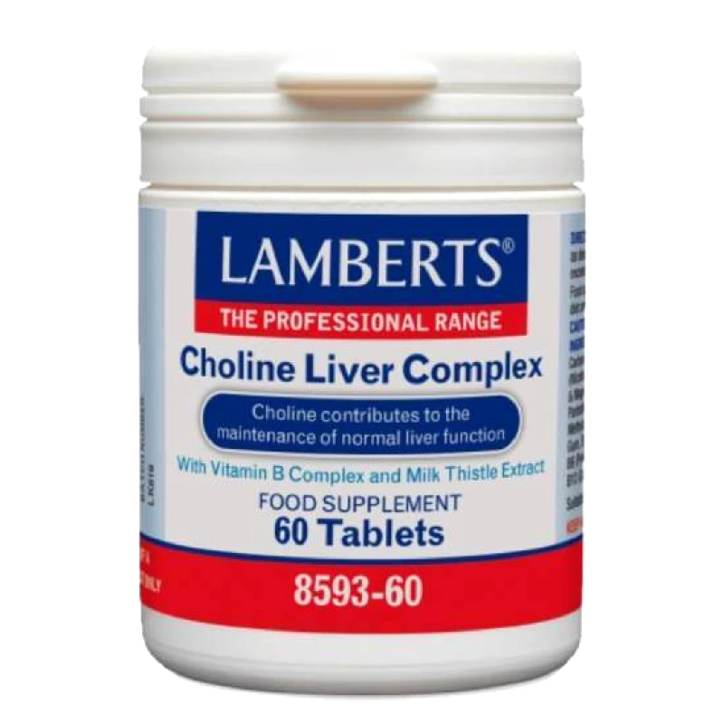 LAMBERTS LAMBERTS Choline Liver Complex Συμβάλλει στη Διατήρηση της Φυσιολογικής Ηπατικής Λειτουργίας 60tabsLamberts