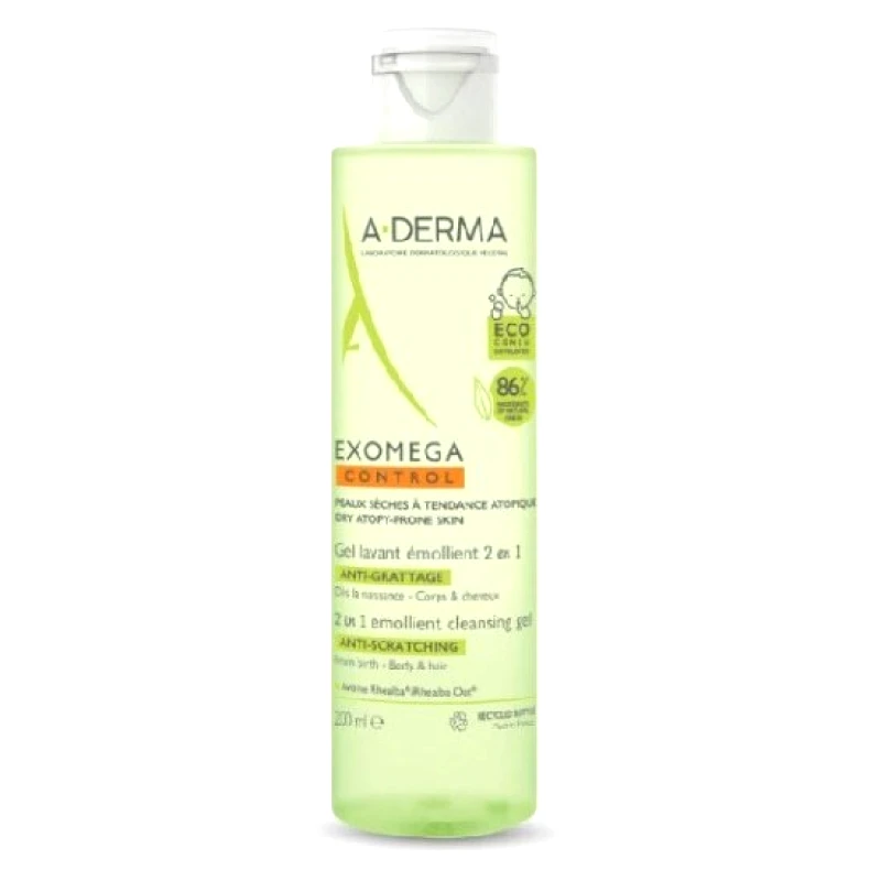 A-DERMA A-DERMA Exomega Control Emollient Cleansing Gel 2 in 1 200ml