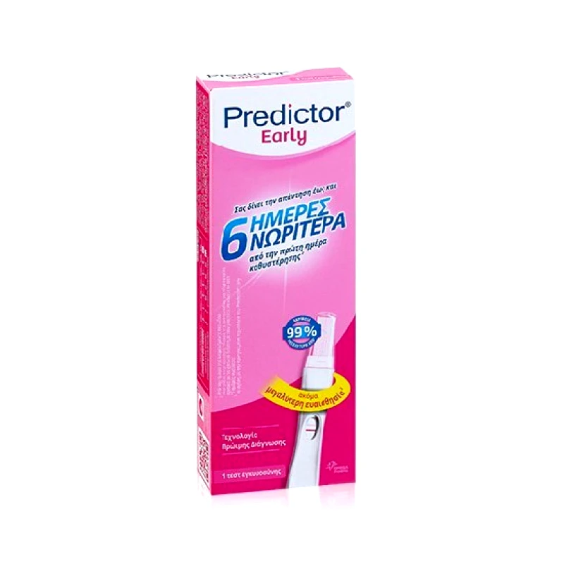 PREDICTOR PREDICTOR Early Τεστ Εγκυμοσύνης 6 Ημέρες Νωρίτερα 1 Τεμάχιο