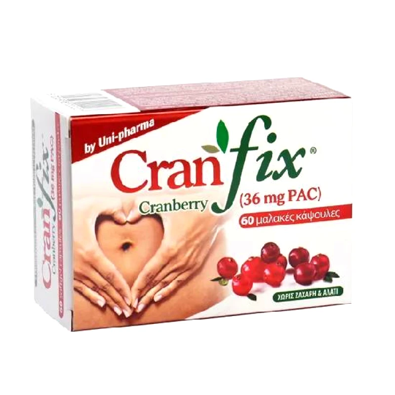 UNI-PHARMA UNI-PHARMA Cranfix Cranberry 60 Μαλακές Κάψουλες