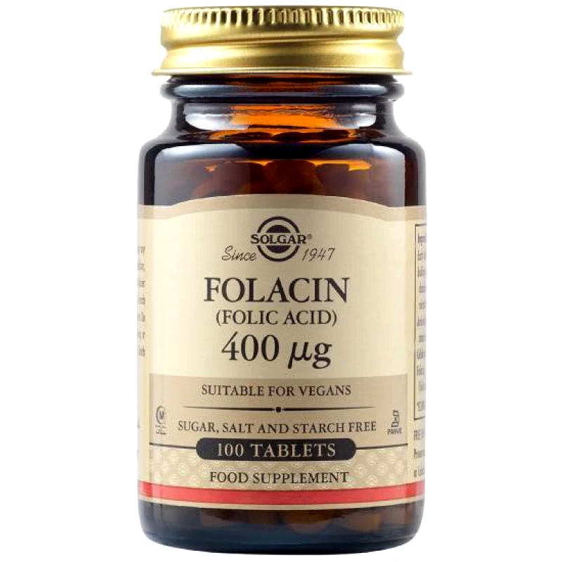 SOLGAR SOLGAR Folacin (Folic Acid) 400µg 100 Ταμπλέτες