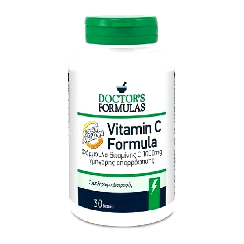 DOCTOR'S FORMULAS DOCTOR'S FORMULAS Vitamin C Formula Fast Action Συμπλήρωμα Διατροφής Βιταμίνης C 1000mg Γρήγορης Απορρόφησης 30 δισκία