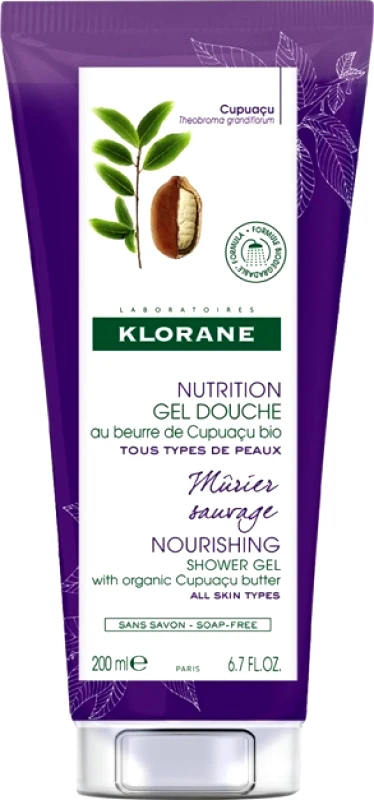 KLORANE KLORANE Nourishing Shower Gel with Organic Cupuacu Butter Murier Sauvage Τζελ Αφρόλουτρο για Ενυδάτωση με Άρωμα Άγριο Μούρο 200ml