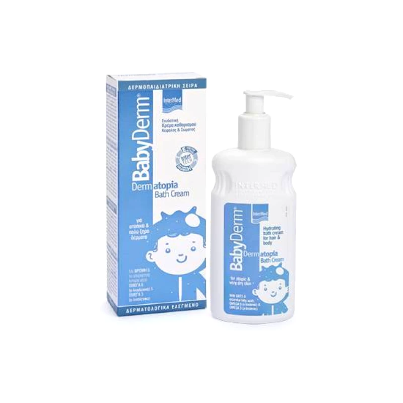 INTERMED INTERMED Babyderm Dermatopia Bath Cream Ενυδατική Κρέμα καθαρισμού Κεφαλής & Σώματος 300ml