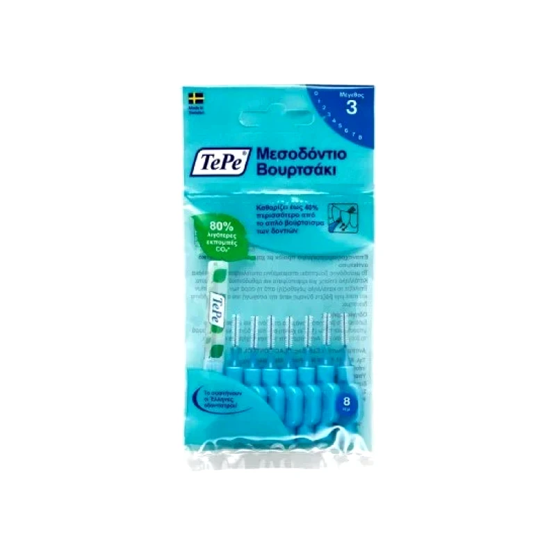 TEPE TEPE Μεσοδόντια Βουρτσάκια 0.6mm Μπλε 8 Τεμάχια
