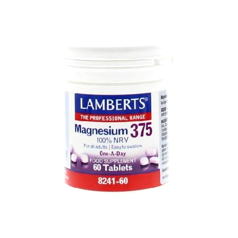 LAMBERTS LAMBERTS Magnesium 375 Συμπλήρωμα Διατροφής με τις 4 Σημαντικότερες Μορφές Αλάτων Μαγνησίου 60tabs