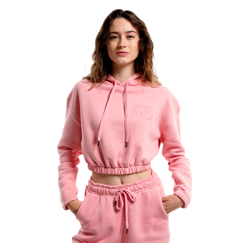 Target Target Loose Fleece "Moment Loose" Γυναικεία Cropped Μπλούζα με Κουκούλα (9000118377_010)