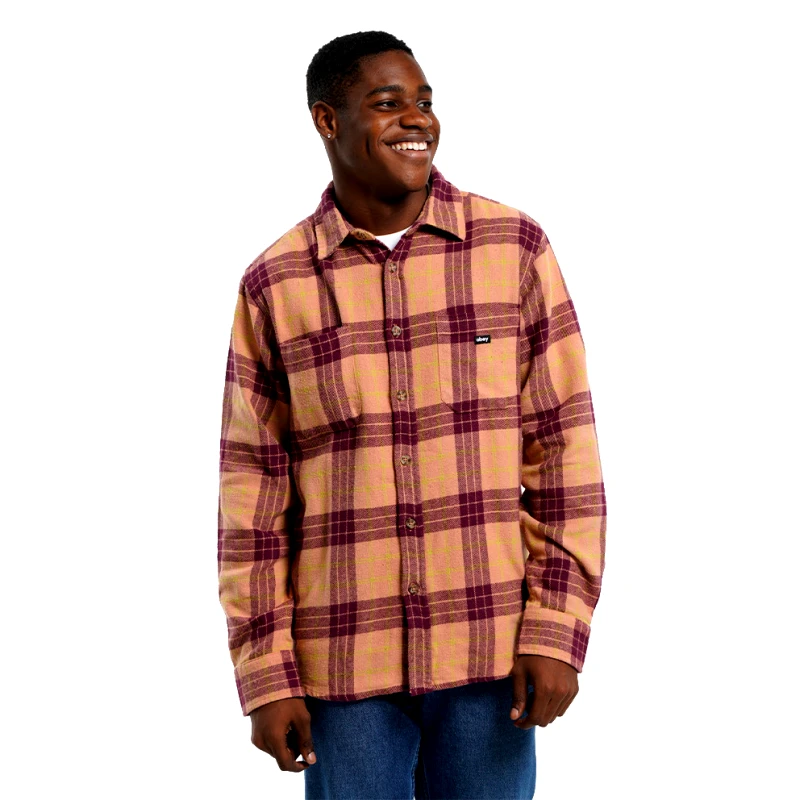 Obey Obey Arnold Woven Μακρυμάνικο Ανδρικό Πουκάμισο (9000120024_63229)