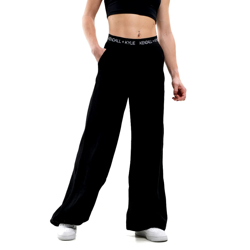 KENDALL & KYLIE KENDALL & KYLIE W Logo Waist High Rise Flare Sweat (9000172238_1469)