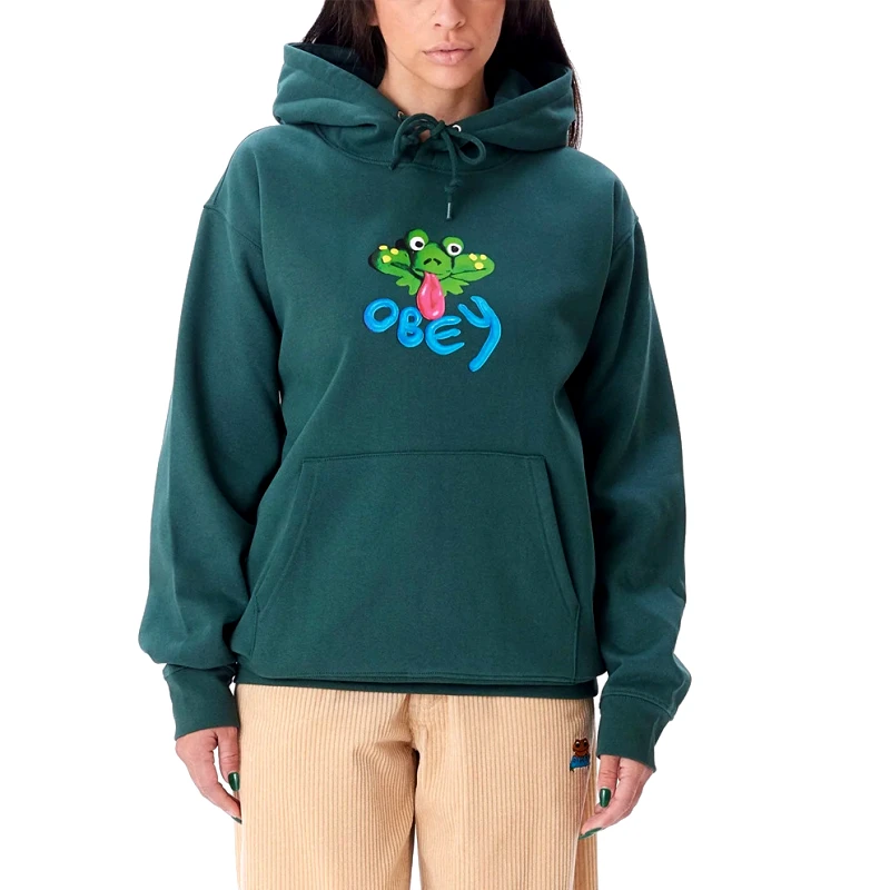 Obey Obey Clay Frog Premium Hooded Γυναικεία Μπλούζα με Κουκούλα (9000120000_61769)