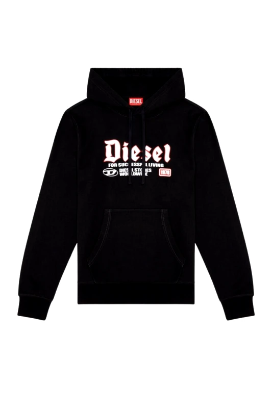 DIESEL DIESEL Φούτερ με Κουκούλα S-GINN-HOOD-K45 SWEAT-SHIRT - ΜΑΥΡΟ-A15723-0HAYT-9XX-BLACK