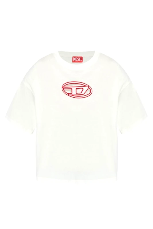 DIESEL DIESEL Γυναικείο T-Shirts T-BUXT-CROP-OD T-SHIRT - ΛΕΥΚΟ-S25A150960NIAX-WHITE