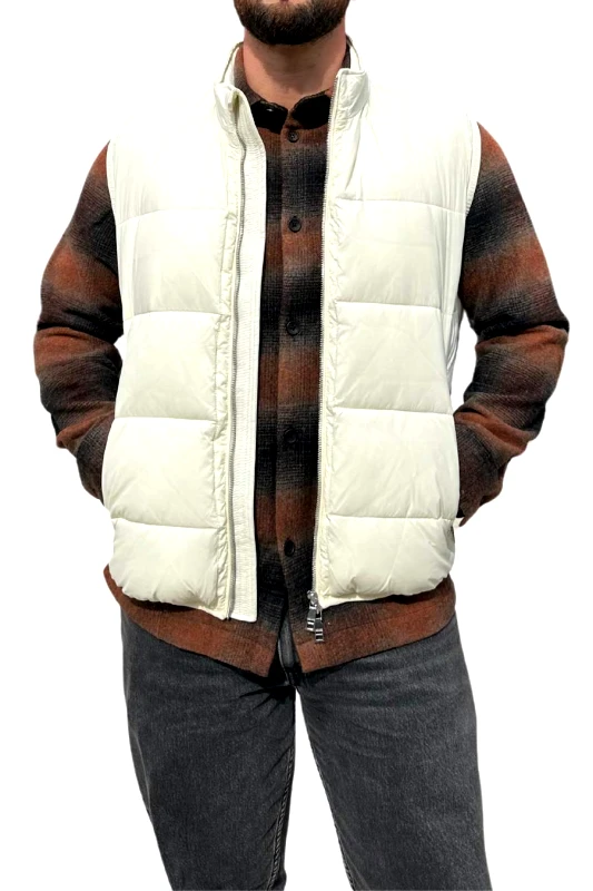 SEINSE SEINSE μπουφάν αμάνικο ανδρικό με τσέπες Giubbino - Λευκό-GBI967SS-WHITE