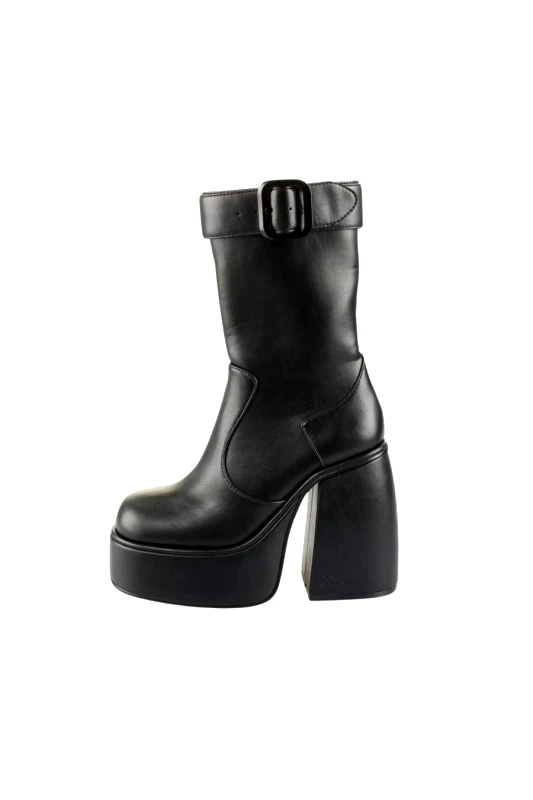 BUFFALO BUFFALO Μποτάκια HEART BOOTIE BUCKLE - ΜΑΥΡΟ-1220059-BLACK