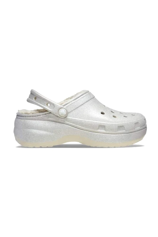CROCS CROCS σαμπό γυναικεία classic Platform Glitte rLined Clog W - Silver-210413-SILVER