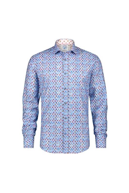 A FISH NAMED FRED A FISH NAMED FRED Ανδρικό Πουκάμισο Shirt flower power light blue - ΑΝΟΙΧΤΟ ΜΠΛΕ-22.02.027-LIGHT BLUE