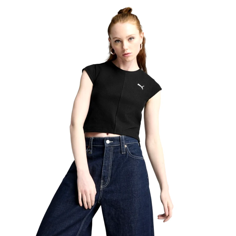 Puma Puma Wardrobe Essential Ribbed Baby Γυναικείο T-Shirt (9000218893_22489)