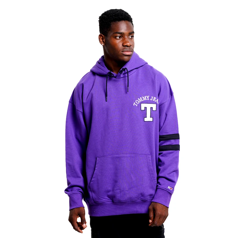 Tommy Jeans Tommy Jeans Letterman Oversize Fit Ανδρική Μπλούζα με Κουκούλα (9000152565_70193)