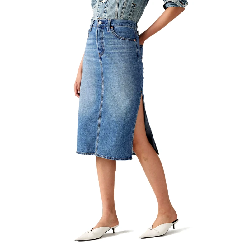 Levi's Levi's Side Slit Skirt Med Indigo - Worn In (9000171674_74561)