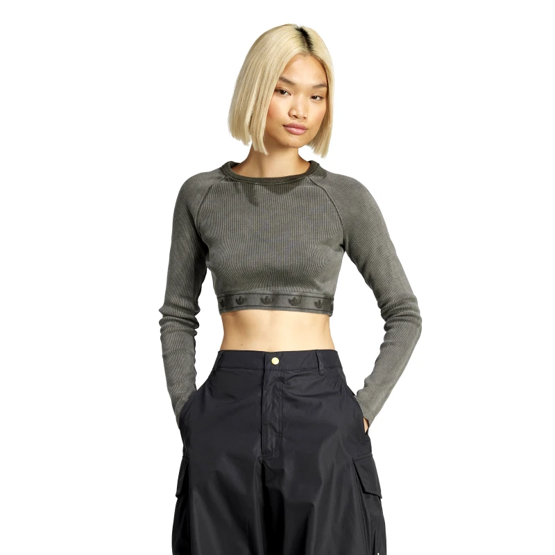 adidas Originals adidas Originals Rib Γυναικεία Cropped Μπλούζα με Μακρύ Μανίκι (9000213226_1469)