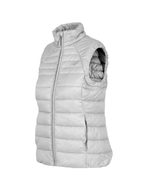 4f 4F Κοντό Γυναικείο Αμάνικο Puffer Μπουφάν για Χειμώνα Γκρι H4Z22-KUDP001-27S