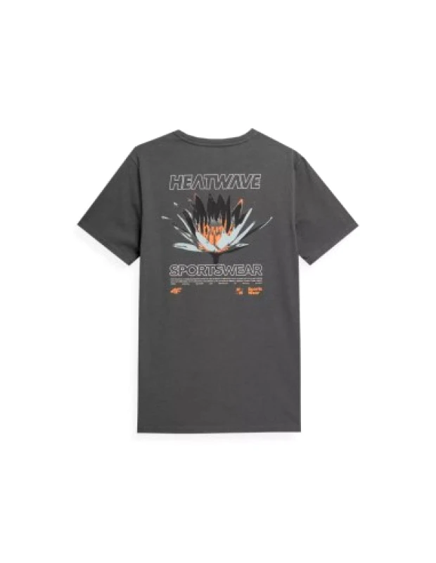 4f 4F Αθλητικό Ανδρικό T-shirt Γκρι Μονόχρωμο 4FSS23TTSHM355-22S